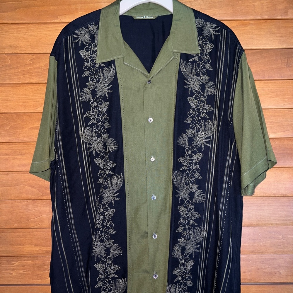 Green & Black Tommy Bahama Button Up Shirt